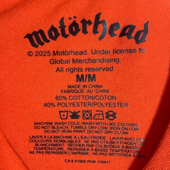 MOTORHEAD  band  T-shirt for men  red  size medium - Picture 11 of 11